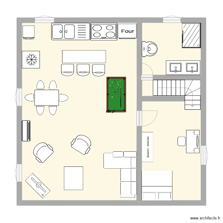 projet math. Plan de 0 pièce et 0 m2
