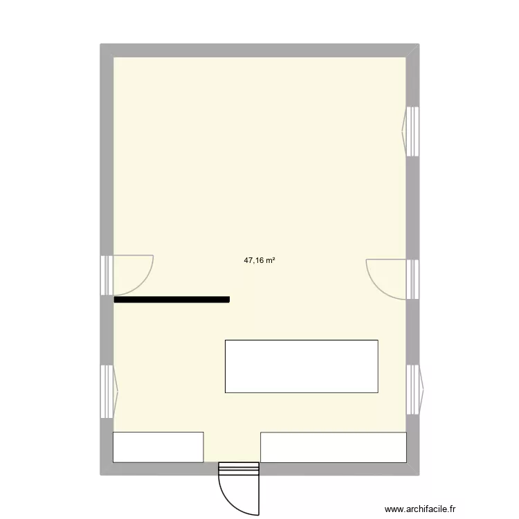 Cuisine fetilly. Plan de 1  et 47 m²