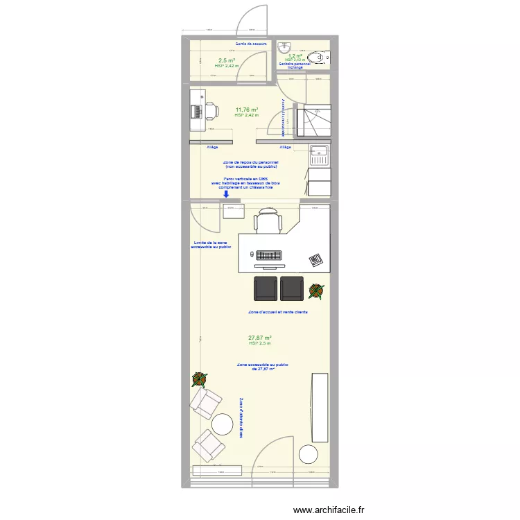 AOV existant 2. Plan de 4  et 43 m²