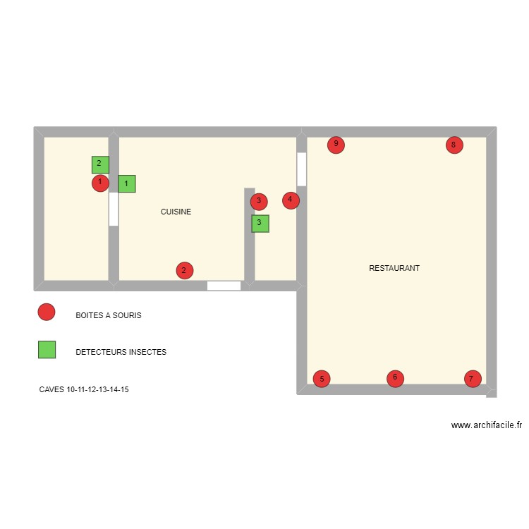 LE VERT GALANT. Plan de 3 pièces et 56 m2