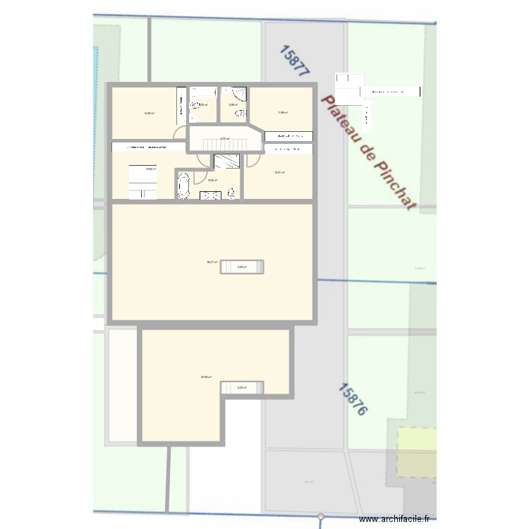 vb1. Plan de 31 pièces et 1311 m2