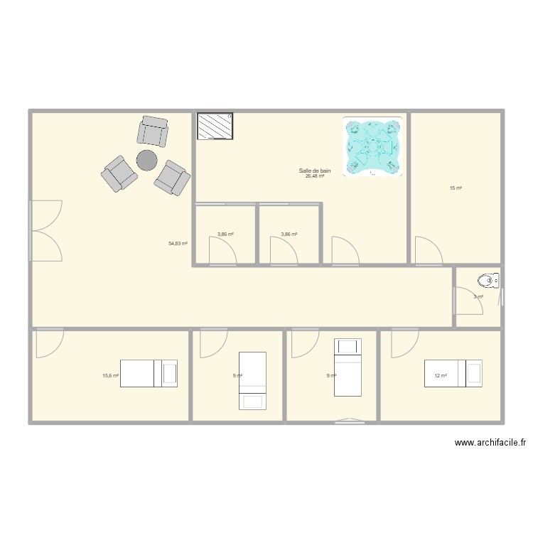 plan institut. Plan de 10 pièces et 153 m2