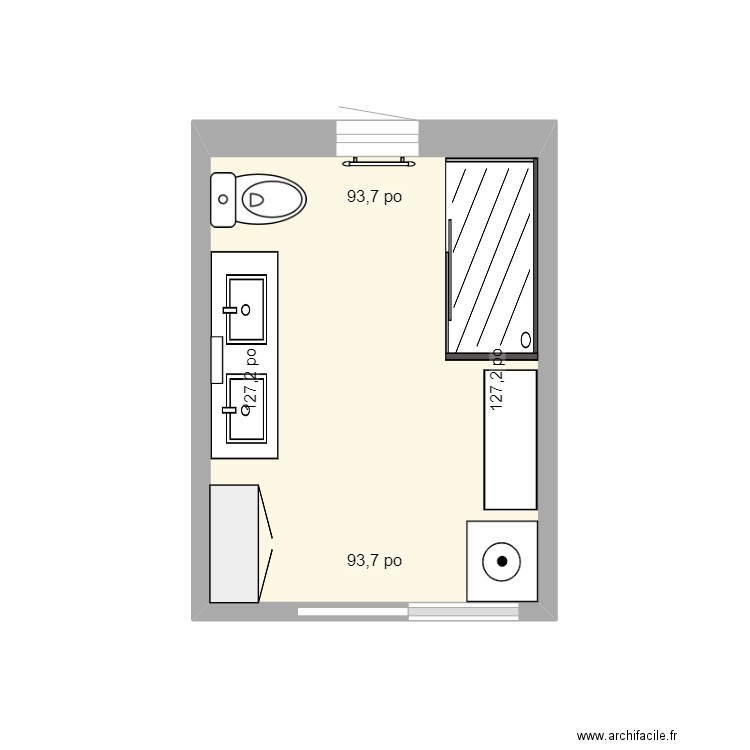 salle de bain. Plan de 0 pièce et 0 m2