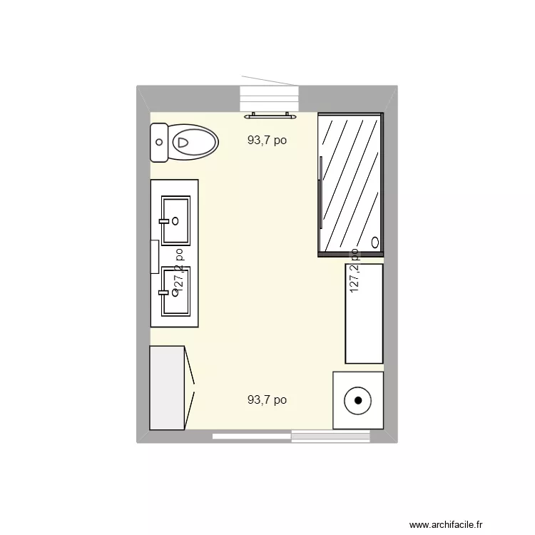 salle de bain. Plan de 