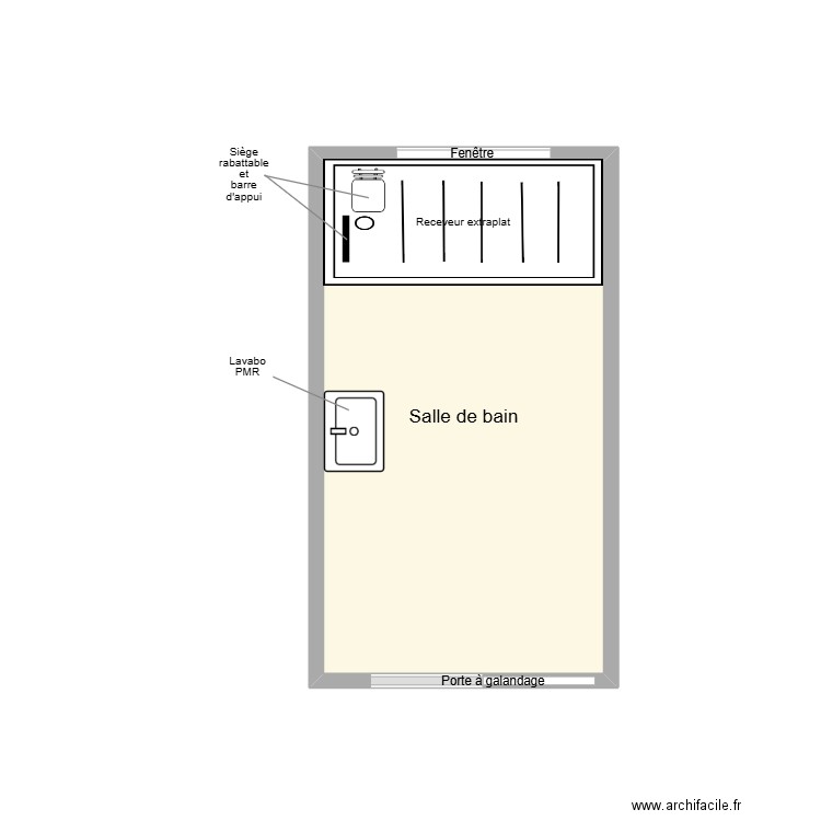 MIROSA Adaptation. Plan de 1 pièce et 7 m2