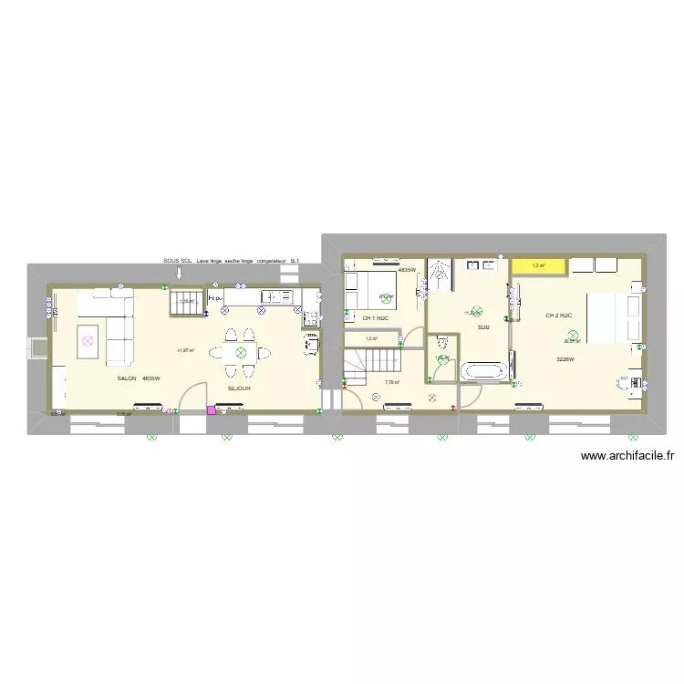 LE BOUTEILLER RDC ELECTRICITE. Plan de 12 et 101 m² LE BOUTEILLER RDC ELECTRICITE. Plan de 12 et 101 m²