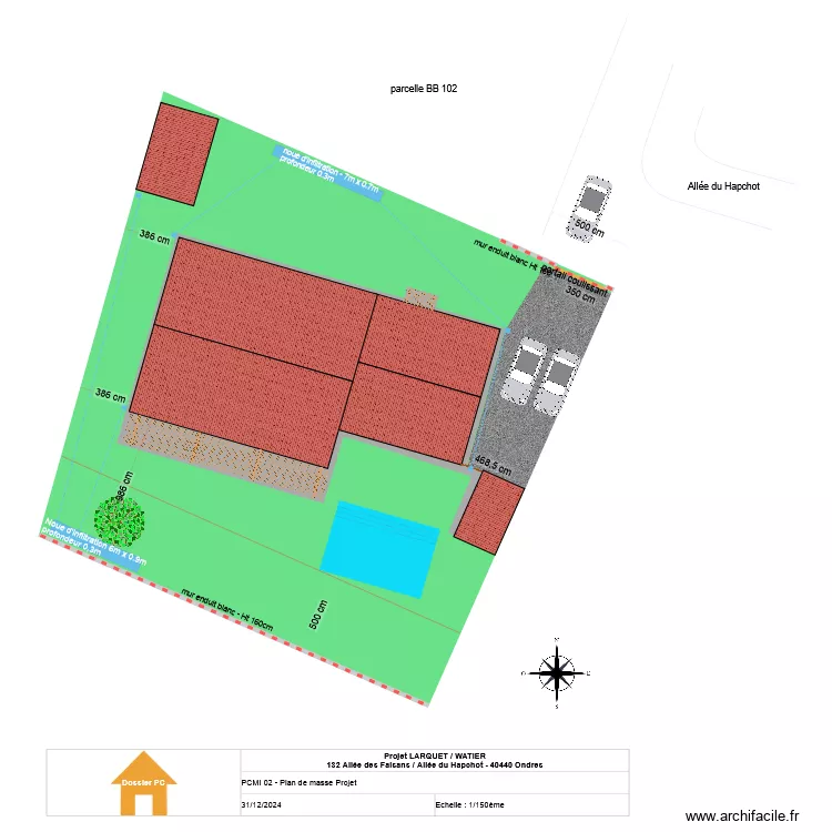 Plan de masse PC faisans. Plan de 