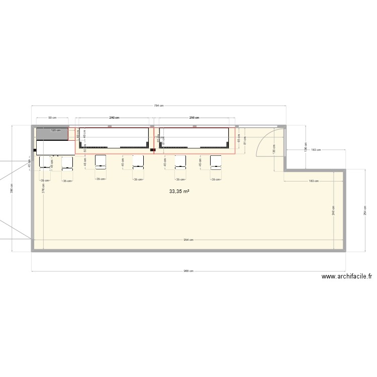 Garage Vitrail. Plan de 1 pièce et 33 m2