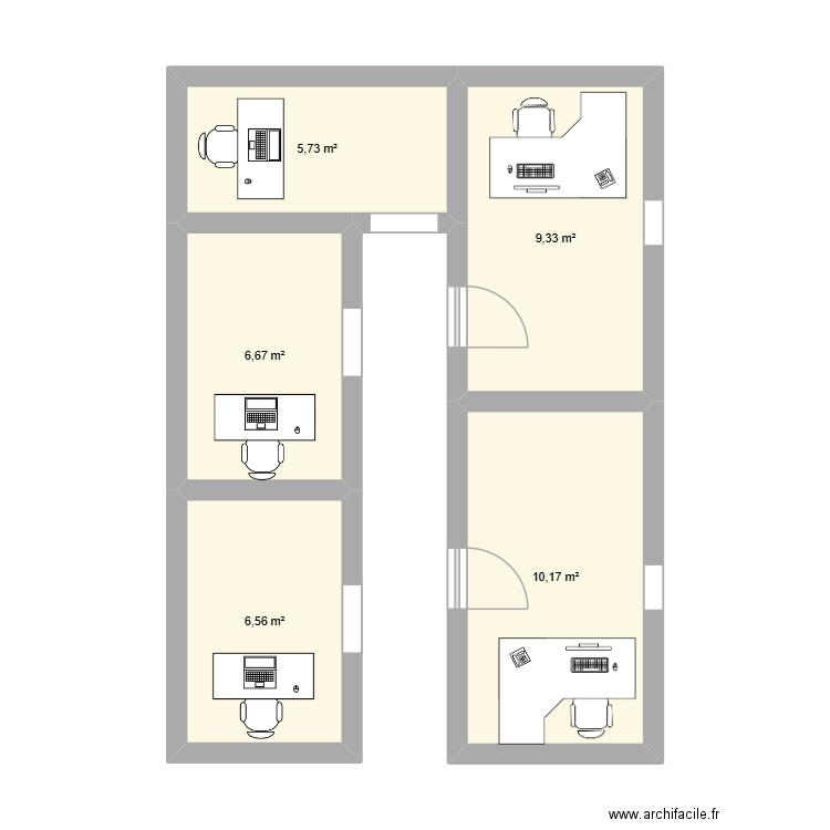 plan3d. Plan de 5 pièces et 38 m2