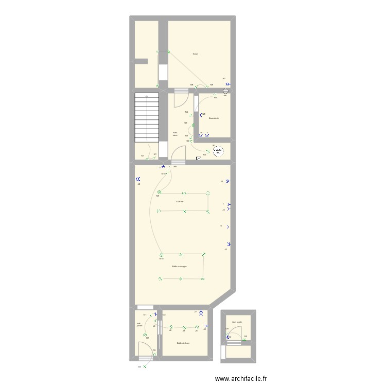 Melanie -1. Plan de 9 pièces et 90 m2