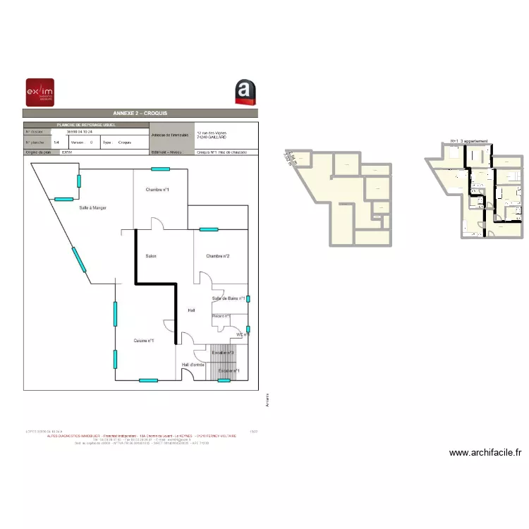 MAISON ANNEMASE R+1. Plan de 14  et 280 m²