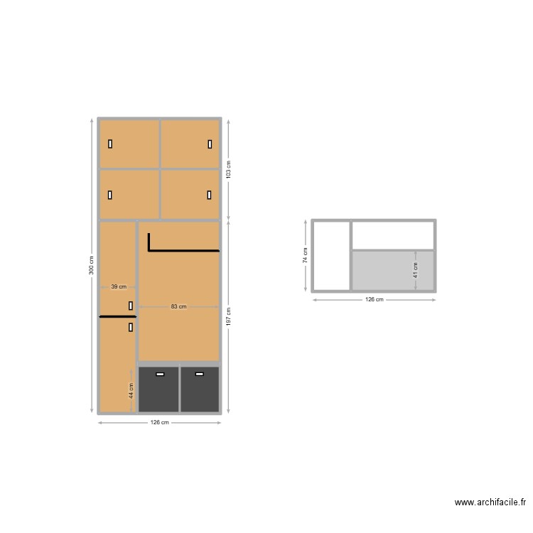 Armoir. Plan de 12 pièces et 4 m2