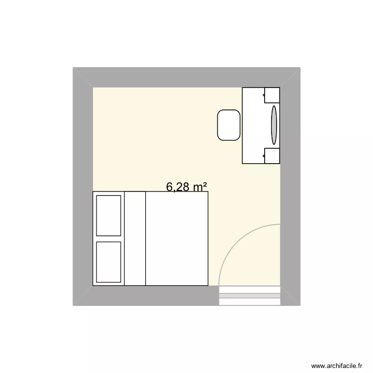 nul. Plan de 1  et 6 m²