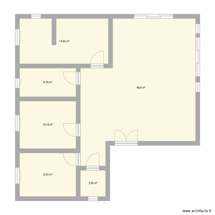 plan. Plan de 6 pièces et 93 m2