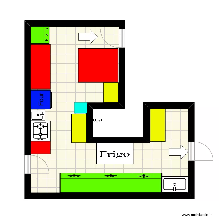 labo songe. Plan de 1  et 34 m²