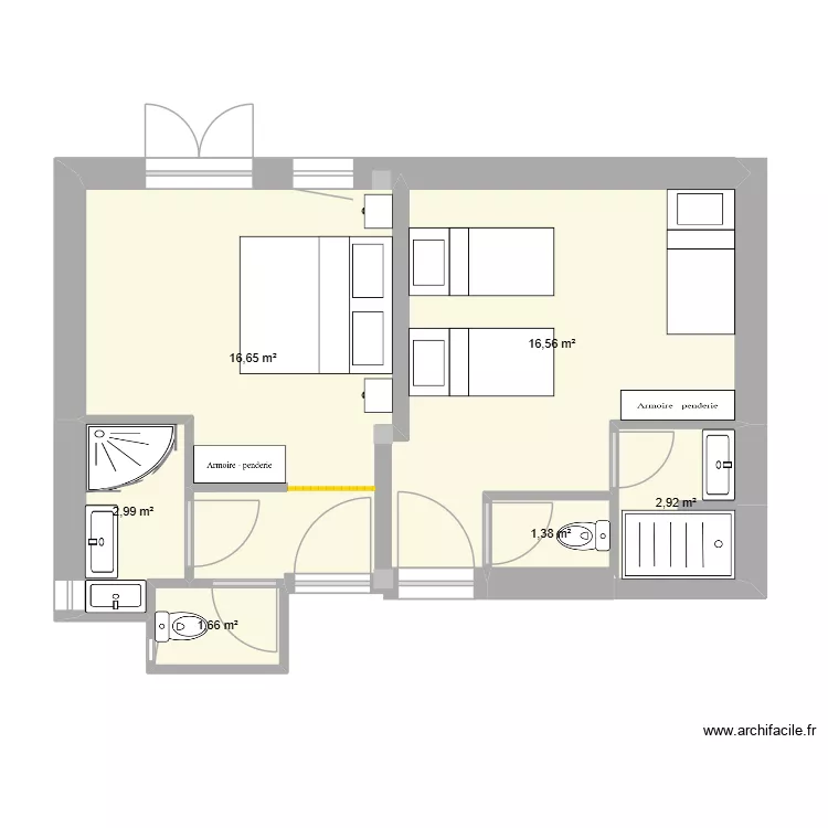Laurier D/G v3. Plan de 6  et 42 m²
