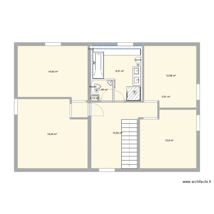 étage (niv+1). Plan de 0 pièce et 0 m2