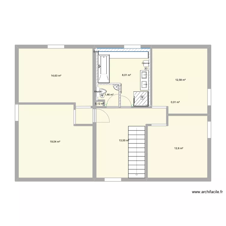 étage (niv+1). Plan de étage (niv+1). Plan de