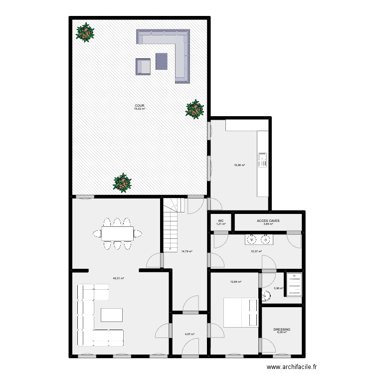 ferrer rez. Plan de 11 pièces et 197 m2