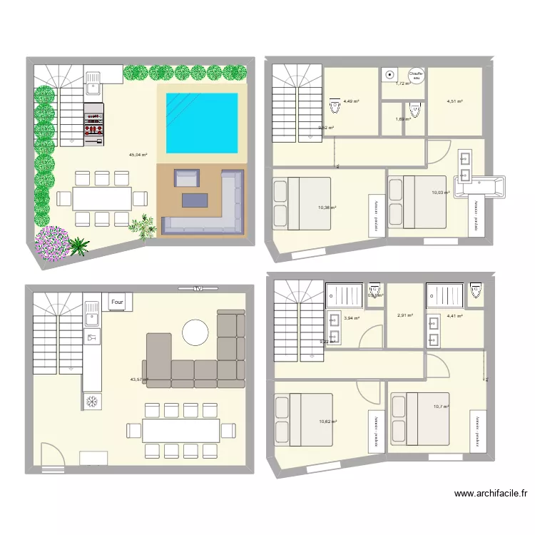 MAISON B. Plan de 16 Pièces et 173 m² MAISON B. Plan de 16 Pièces et 173 m²