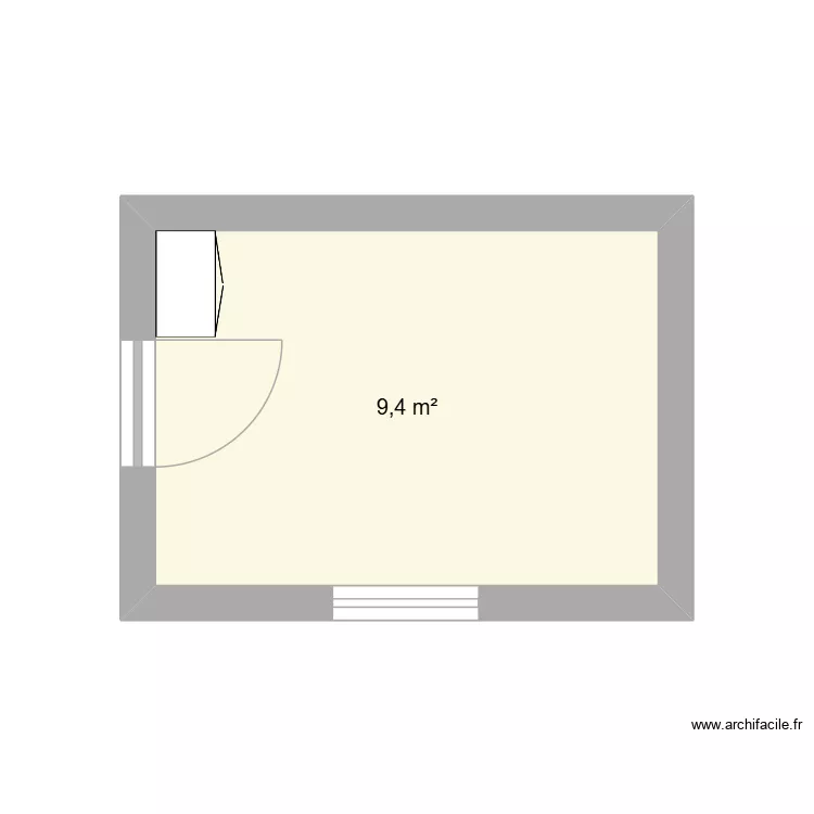 Cabanon de jardin. Plan de 1  et 9 m²