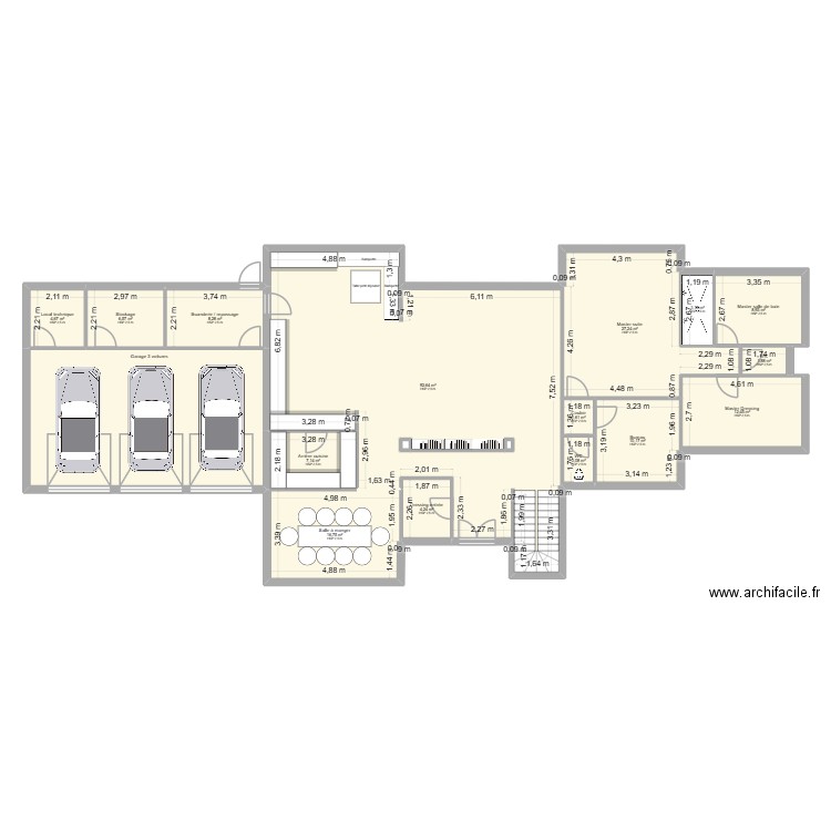 Maison de rêve V2. Plan de 18 pièces et 256 m2