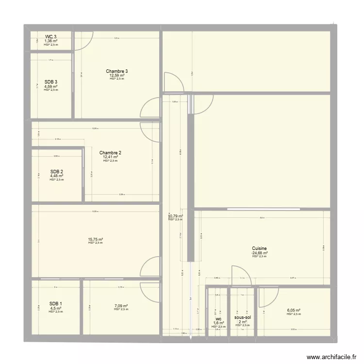 Pignan. Plan de 13  et 101 m²