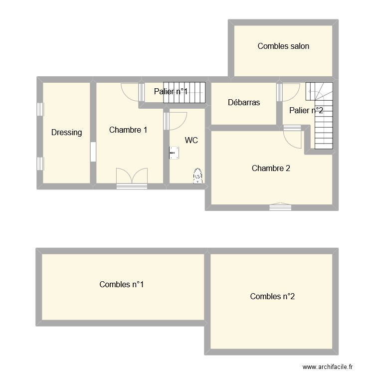 lemaire etage. Plan de 10 pièces et 115 m2