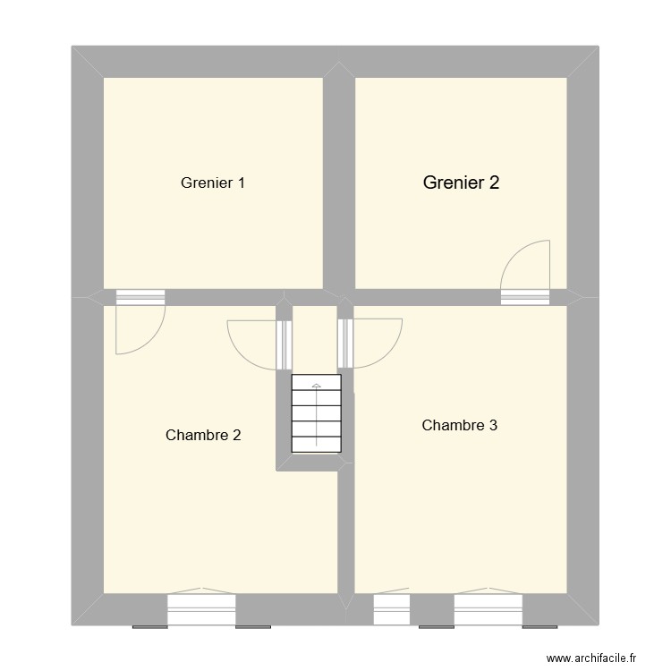 Pechard JP R+1. Plan de 4 pièces et 58 m2