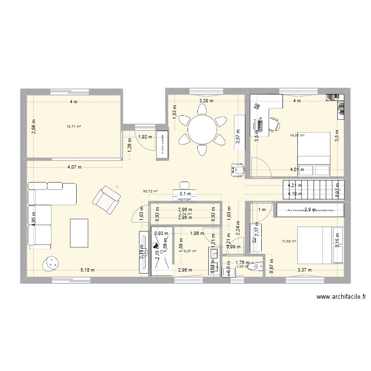 Creuzier-le-Vieux v4mod. Plan de 7 pièces et 98 m2