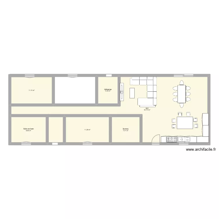 maison Minzac 24610. Plan de 6  et 109 m²