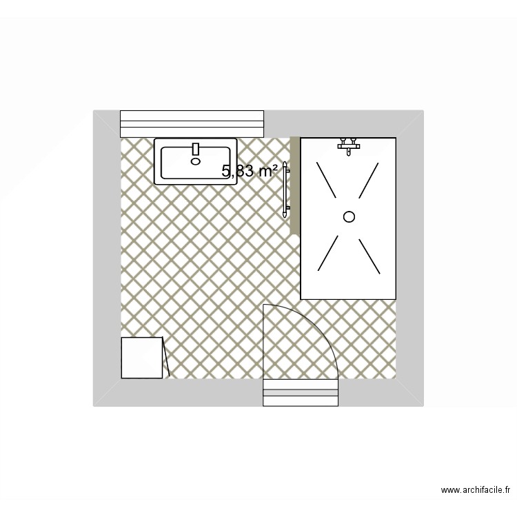Sdb Roberto 1. Plan de 1 pièce et 6 m2