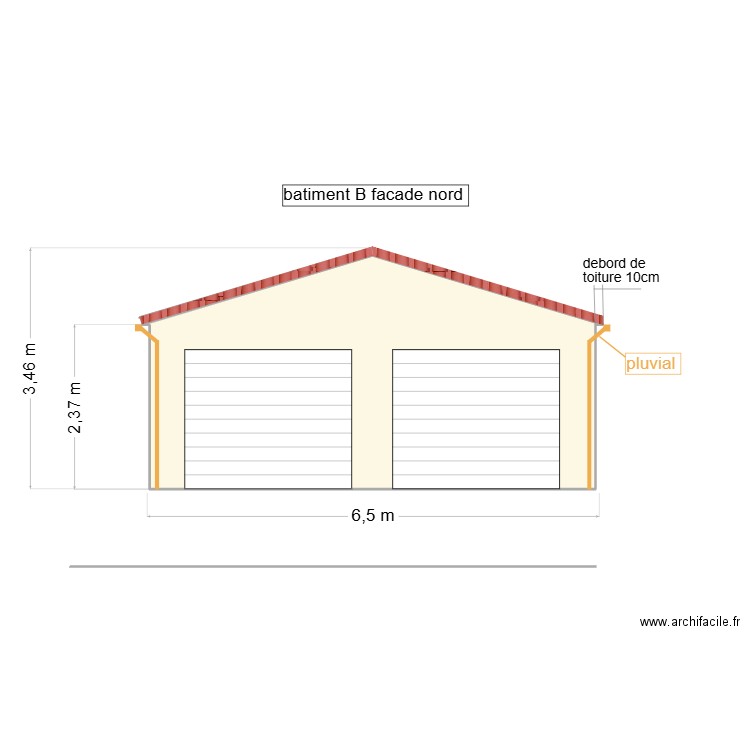 batiment B facade nord. Plan de 1 pièce et 18 m2