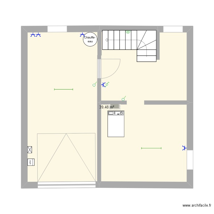 Sous-sol électricité actuelle. Plan de 0 pièce et 0 m2