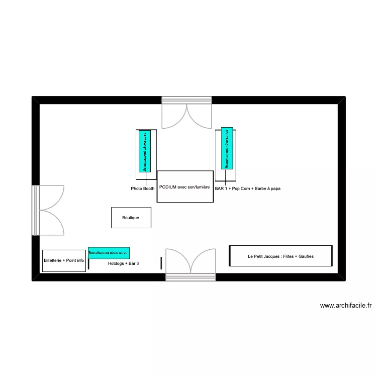 Plan disposition option 2. Plan de 1  et 41 m²
