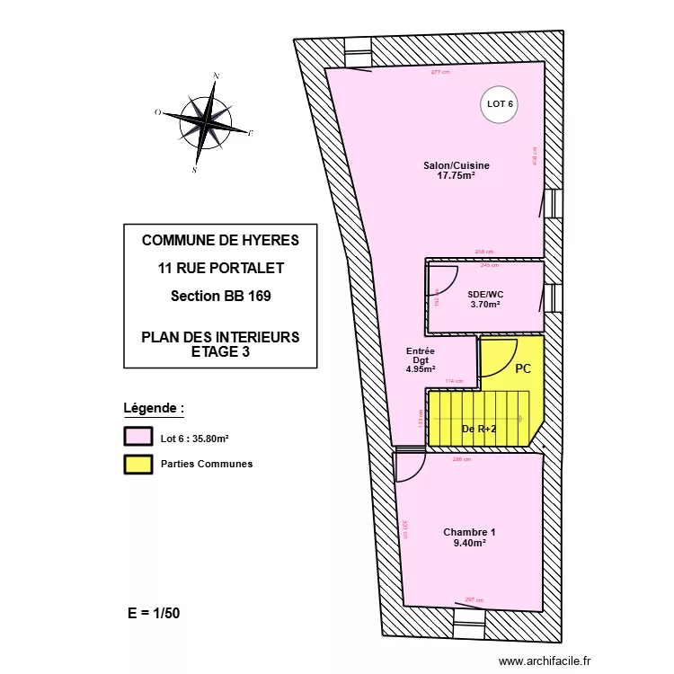 ROUMENGAS HYERES ETAGE 3. Plan de ROUMENGAS HYERES ETAGE 3. Plan de
