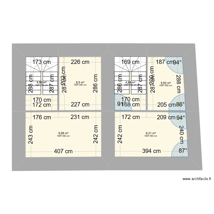 GUILPART etage 1. Plan de 6 pièces et 41 m2