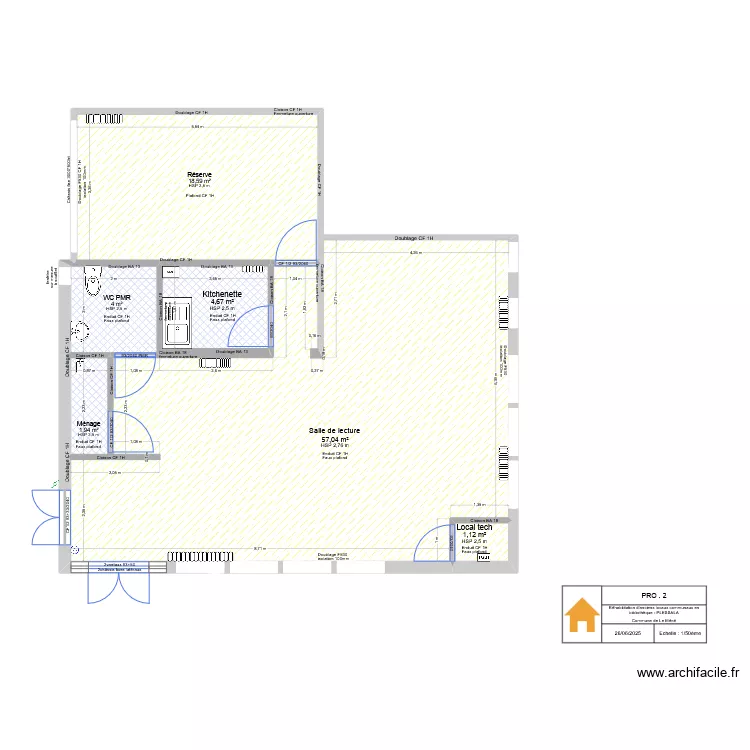 CCTP_R&eacute;habilitation anciens locaux en biblioth&egrave;que_Plessala 2. Plan de 