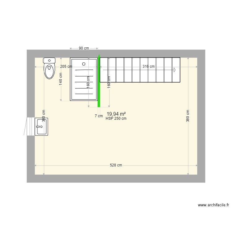 longein - romo. Plan de 1 pièce et 20 m2