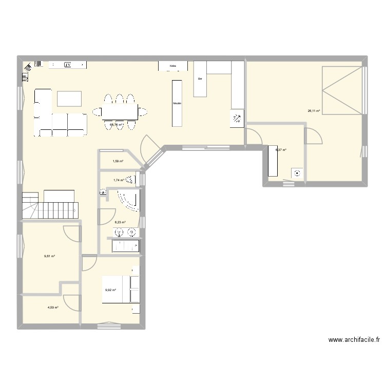 Veaunes 2. Plan de 9 pièces et 130 m2