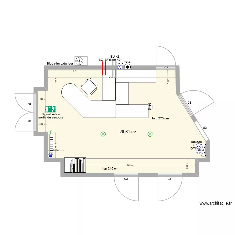 SCI FLOHAN partiel SEREZIN. Plan de 1  et 21 m²