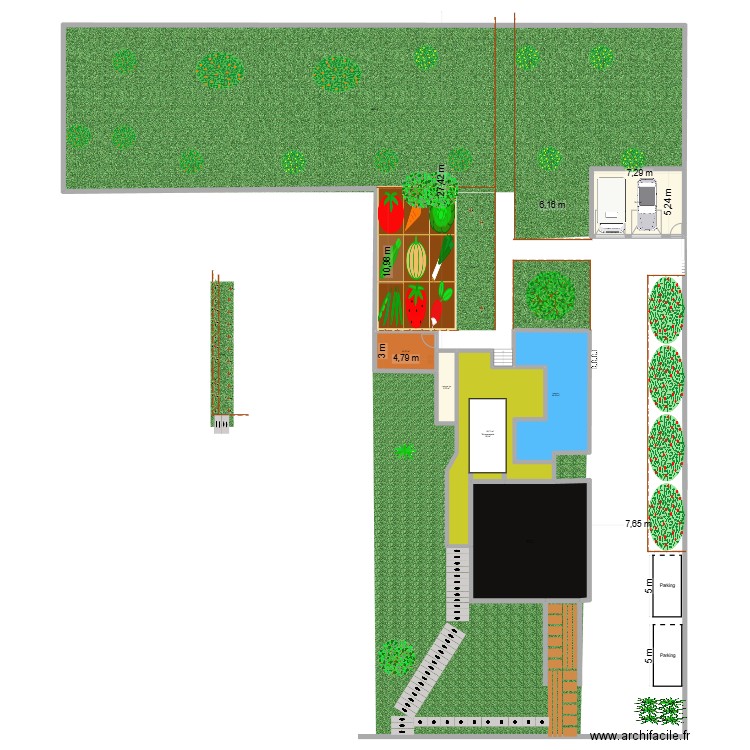 rozay extérieur . Plan de 5 pièces et 1317 m2