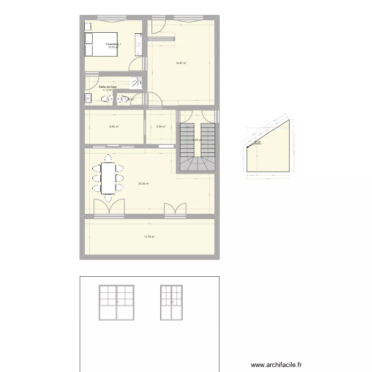 55 AV FRANCOIS MITTERRAND. Plan de 20  et 173 m²