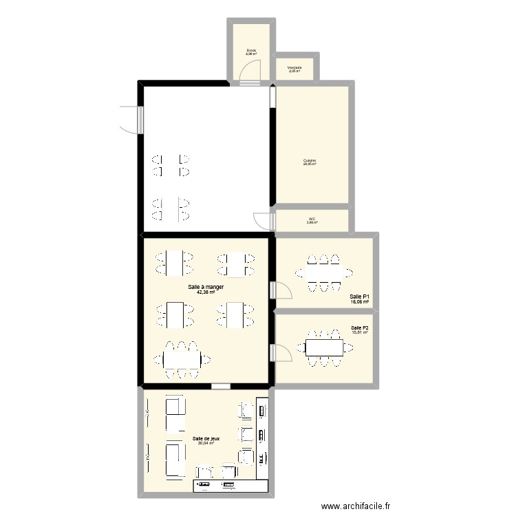 RNG. Plan de 8 pièces et 135 m2