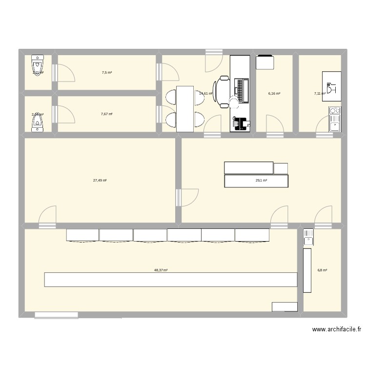 henri boucher plan. Plan de 11 pièces et 159 m2
