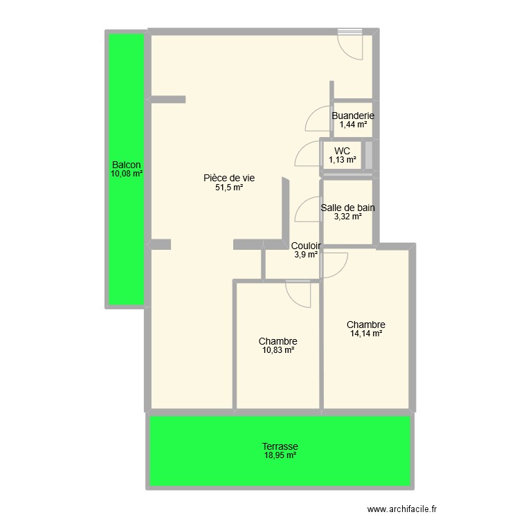 EZZAHRA. Plan de 11 pièces et 116 m2