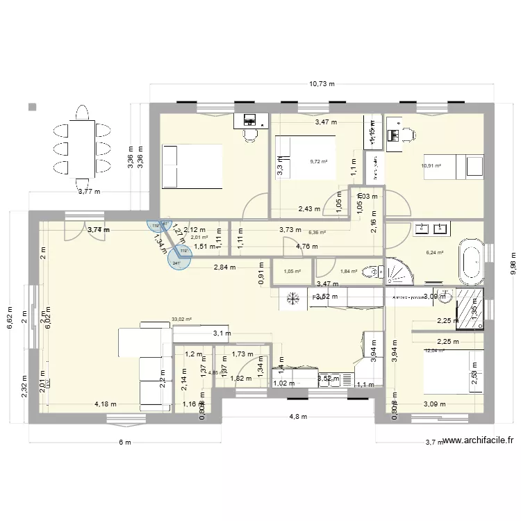Sylvain F 2. Plan de 10 et 99 m² Sylvain F 2. Plan de 10 et 99 m²