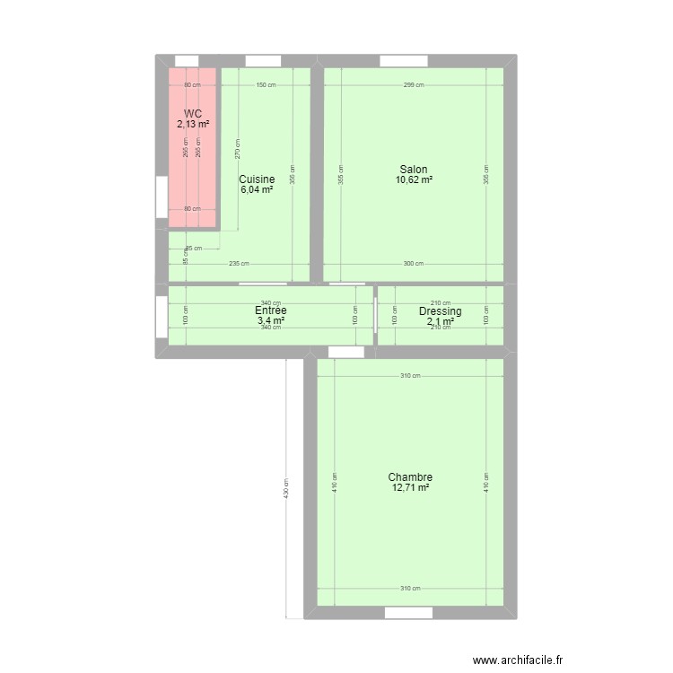 Plan 2. Plan de 6 pièces et 37 m2