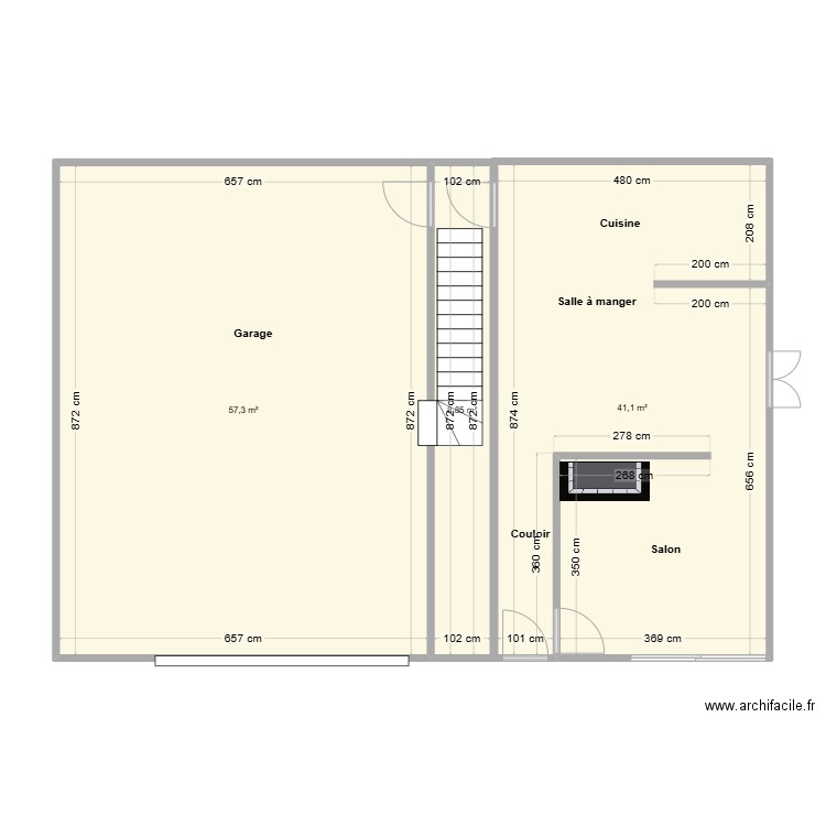 FONTA Roland. Plan de 3 pièces et 107 m2