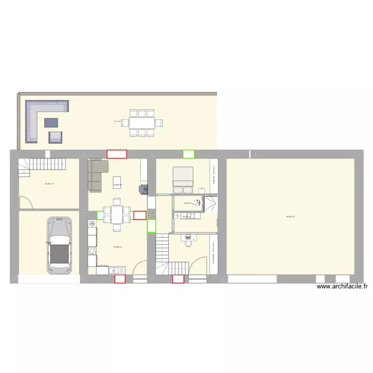Diouseau 2. Plan de 7 Pièces et 180 m²